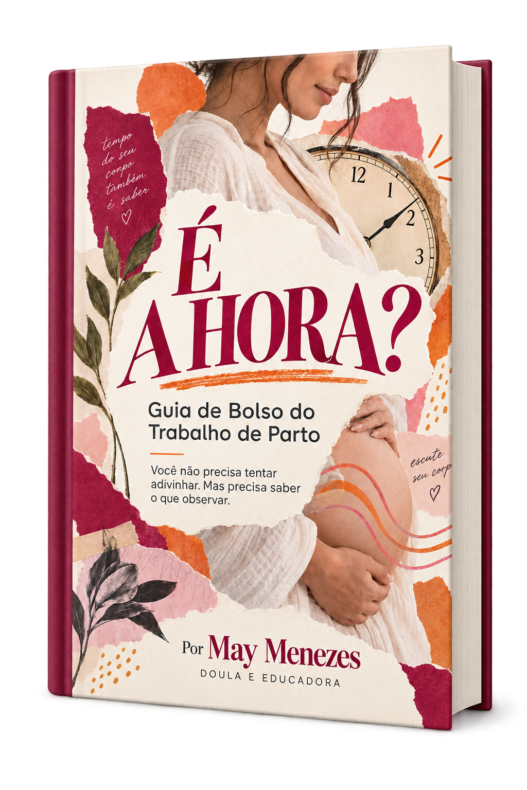 Mockup do É A HORA? como um livro físico